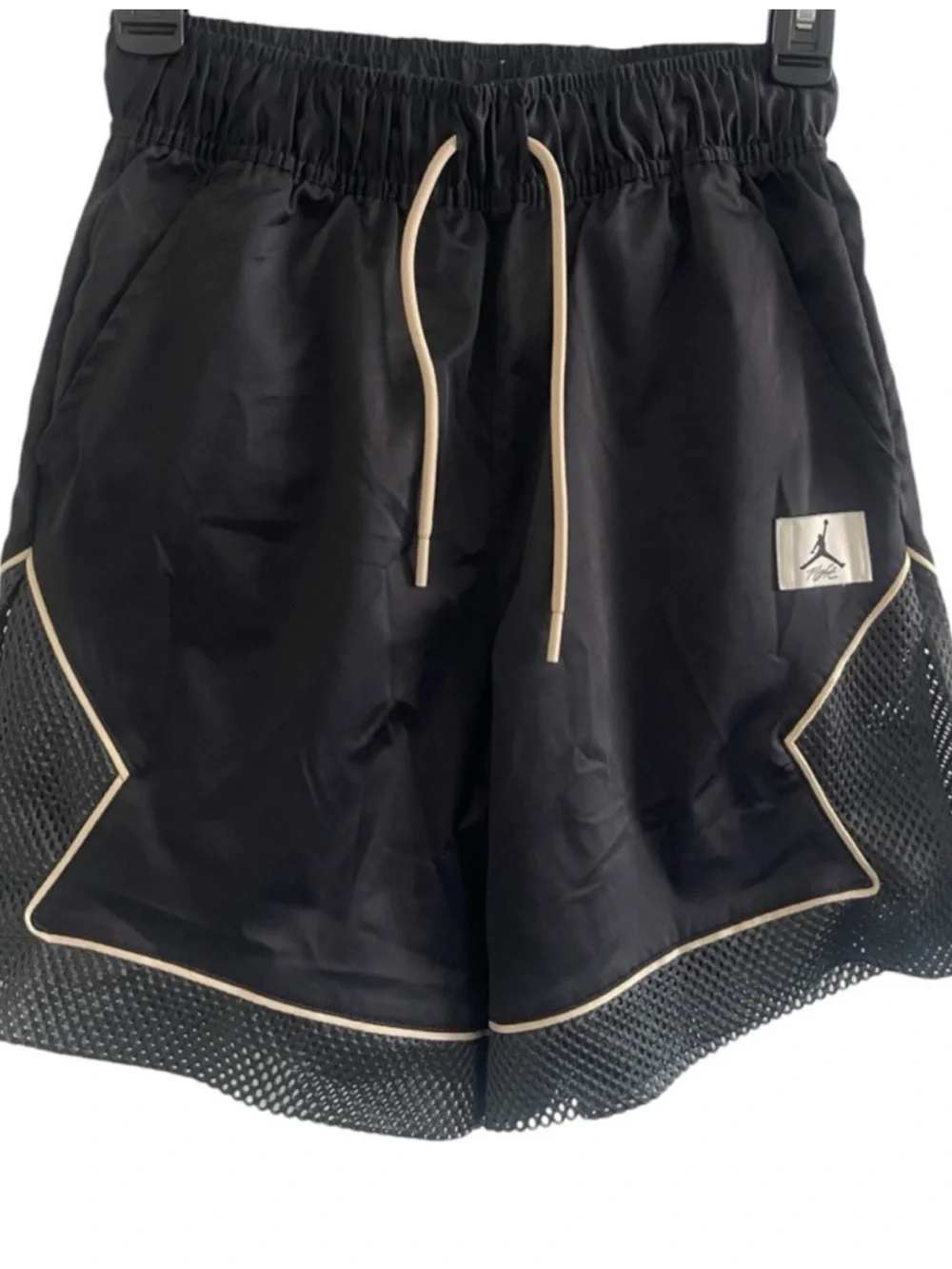 Jordan Athletic Shorts Black Mesh Trim Loose Fitted Drawstring Men's Size XS